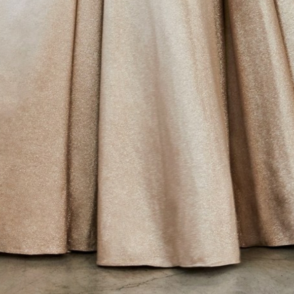 CHAMPAGNE GOLD GLITTER BALL GOWN NWT - Picture 5 of 8